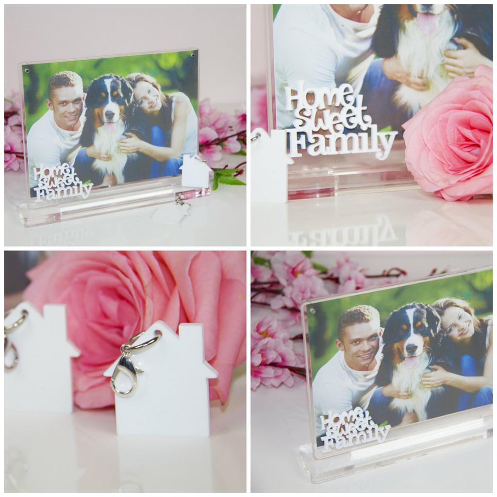 40.00 Cornice portafoto design trasparente Home Sweet Family 20 x 15 cm.