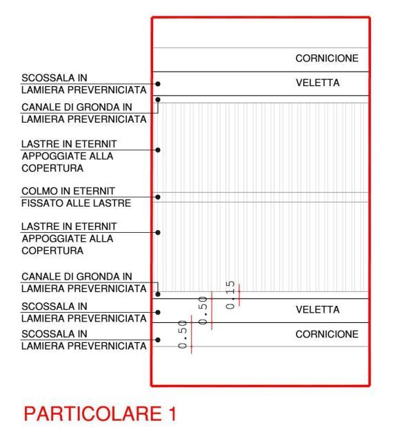 Il corpo di fabbrica a Sud, su Via delle Robinie, presenta prevalentemente copertura a doppia falda con orientamento Nord-Sud, interrotto, in corrispondenza di cappelle private all interno, da