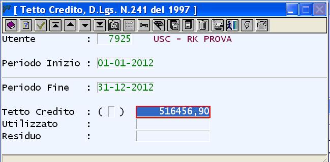 F24: TETTO CREDITO Attualmente, ossia prima del presente aggiornamento, il tetto del credito doveva essere inserito nella tabella Situazione periodi F24.