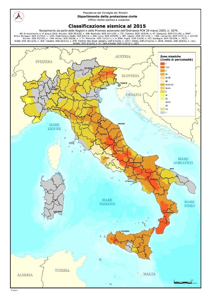 Classificazione Sismica Zona 1 - E la zona più pericolosa.