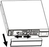 2.4 Sostituzione delle batterie AVVISO: l'ups è dotato di batterie interne che possono essere sostituite senza spegnere l'ups o i carichi collegati (batterie di tipo "hot-swappable").