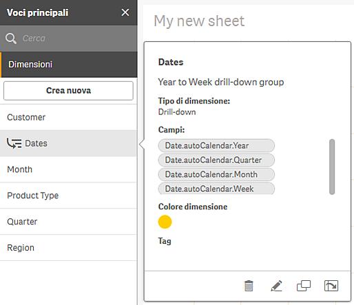 7 Utilizzo delle voci principali 4. Digitare una descrizione per la dimensione (opzionale). 5.