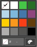 8 Gestione delle app Scelta di un colore dalla tavolozza dei colori predefiniti Procedere come indicato di seguito: 1. Fare clic su S in una casella di riepilogo relativa ai colori.