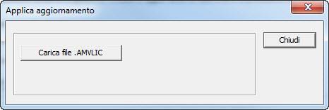 Fase 2: Applicazione dell aggiornamento da parte dell utente Per eseguire le operazioni è necessario aver ricevuto la risposta tramite email da AMV con il file di licenza con estensione.amvlic.