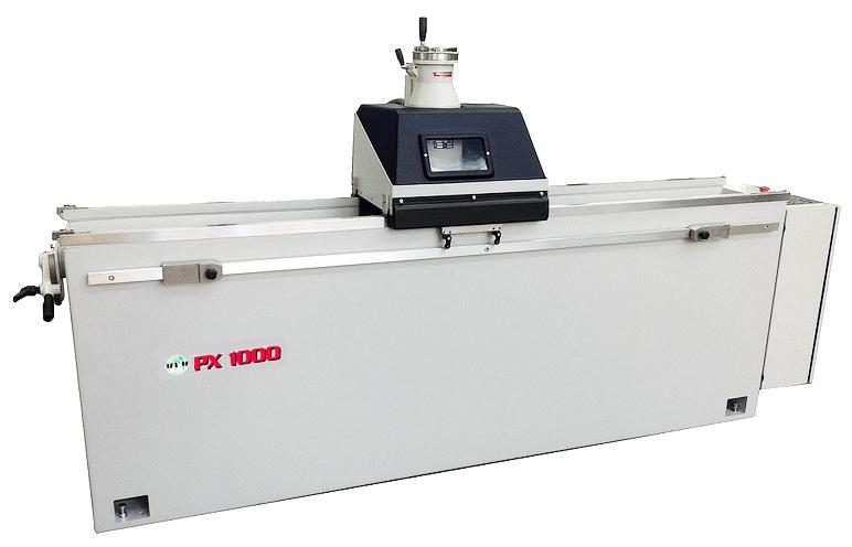 PX1000 CARATTERISTICHE: Variatore velocità carro 1-20 m/min Ciclo di lavoro automatico; PLC (programmatore digitale) Spegni-fiamma al termine del ciclo di lavoro; Motore mola 2,2 kw (3 HP) a 2800