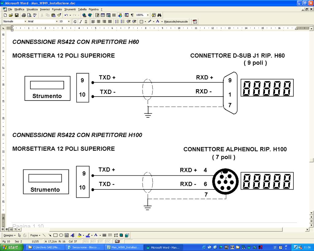 COM2: PORTA SERIALE RS485 (morsettiera superiore) ATTENZIONE: Se si usa questa connessione non si possono usare l interfaccia RS232 e la porta di comunicazione USB device, condivise sulla stessa