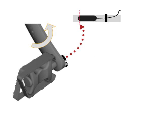Il magnete per pedivella deve passare di fronte all estremità del sensore, come mostrato in figura.