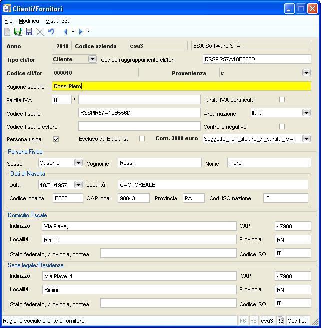 Codice raggruppamento cli/for Serve per unificare le posizioni di più clienti (oppure di più fornitori) che in realtà sono lo stesso soggetto ma che per motivi vari sono stati codificati più volte