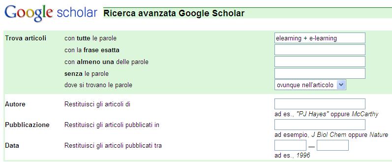 Ricerca avanzata per parole.