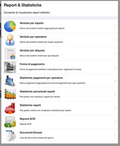Report analitici MyCashUp genera automaticamente diversi report statistici quali: Venduto per reparto Venduto per articolo Venduto per operatore Venduto per aliquota IVA Venduto diviso per forme di