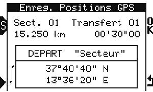 GPS» e si convalida premendo su 'OK'. Si può avviare la registrazione delle coordinate GPS dei differenti settori.