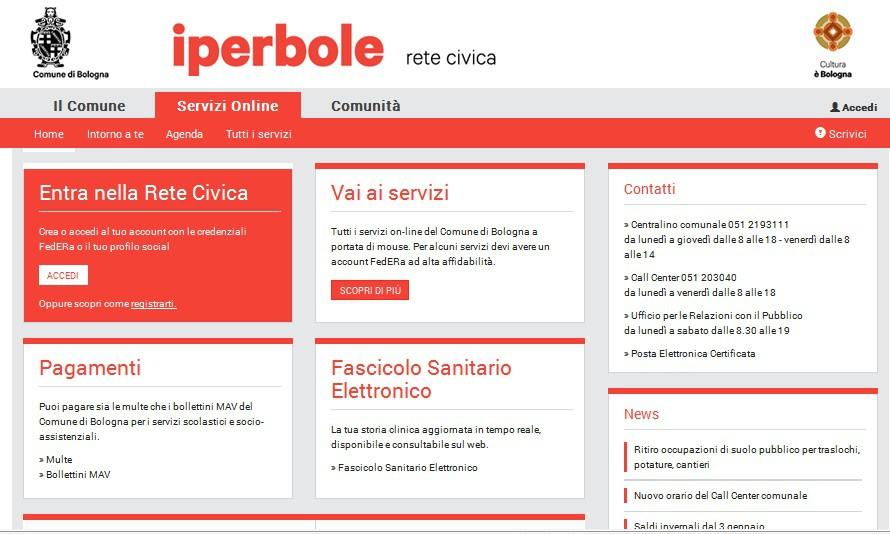 Cliccare su Vai ai servizi - Cliccare su