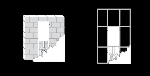 - Telaio Komby Metalsystem autoportante per parete in cartongesso completo di fissaggi. - Curva Ø 90 con tappo di protezione. - Manicotto Ø 90.