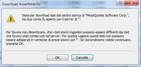 4. STRUMENTI > CENTRO STORIA > DOWNLOAD Una prima metodologia di backest che puo essere effettuata però con la piattaforma collegata al broker si basa sul download diretto dei dati storici.