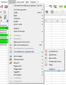 5.2. Formattazione condizionata La formattazione condizionata definisce stili di formato in relazione a determinate condizioni.