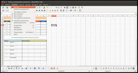 2.1. Modalità di visualizzazione del foglio Il foglio può