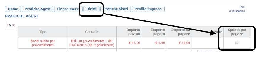 pagamenti Chiusura provvedimento: Pagamenti da parte dell impresa L impresa accede alla propria area riservata: dal menu pratiche Agest può verificare il provvedimento