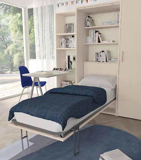 Armadio con letto Space da 80 e ponte L.262 P.62 H.