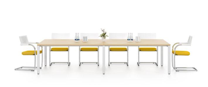 Sedie: ID Soft e Visavis 2 Tavoli da conferenza WorKit Il tavolo da conferenza 320 x 160 cm impiallacciato in rovere chiaro con due piani tavolo offre
