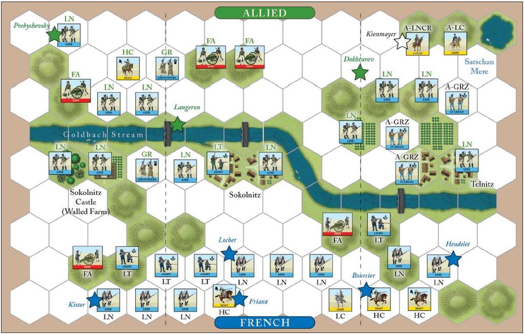 COMANDO & COLORI: NAPOLEONICO L ESERCITO PRUSSIANO Austerlitz 2 dicembre 1805 (contrattacco di Davout) Il dado è tratto per l esercito Alleato.