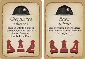 Le carte Comando multi sezione (Ricognizione in Forze, Avanzata Coordinata, Attacco di Fianco e Avanti) non si giocano su una sezione.