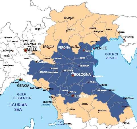 CATCHMENT AREA DI BOLOGNA IMPORTANTE GRAZIE ALLA CENTRALITÀ GEOGRAFICA.SITUAZIONE ATTUALE TERRITORIO IN CIFRE: Residenti dell Area: 10,3 milioni N.