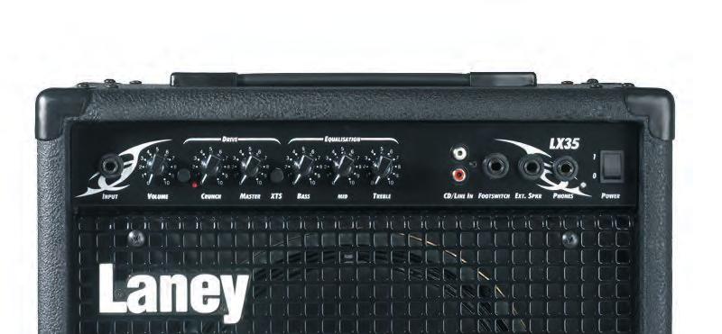 30W - 2 canali: Clean e Crunch - Riverbero - Controlli: Clean Volume, Crunch Gain (On/Off), Bass, Middle, Treble, Reverb, Master - XTS (mid booster) - Ingresso