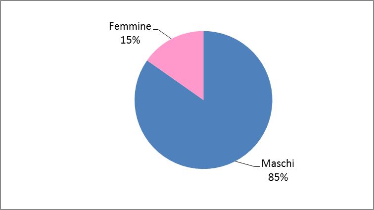 Grafico 58 Ingressi in IPM nell anno 2015, secondo l età e il sesso.