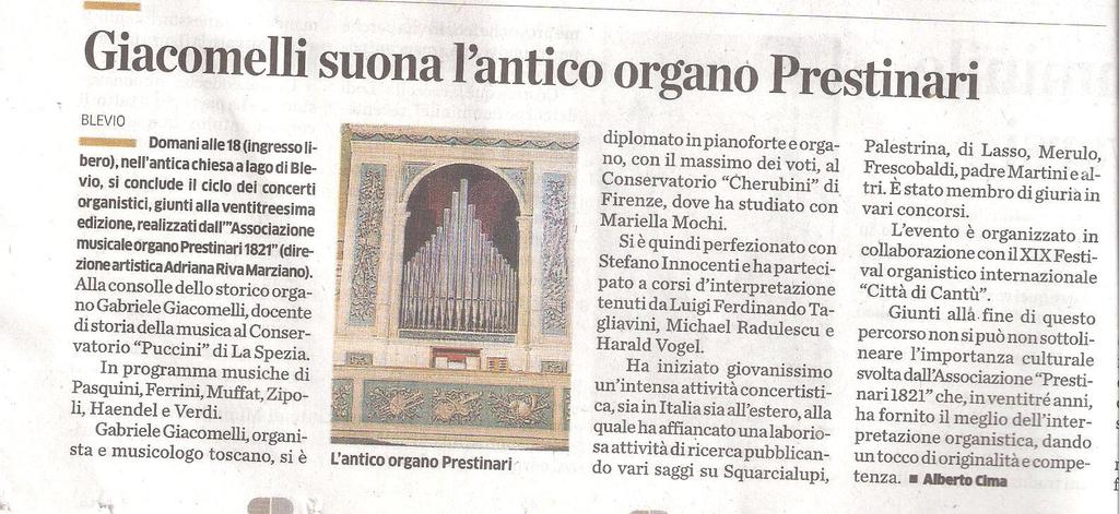 Rassegna stampa concerto 13 ottobre