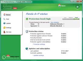 Panda Antivirus + Firewall 2008 è uno strumento completo di protezione del computer dotato di una vasta gamma di funzionalità complementari.