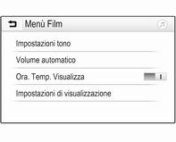 86 Dispositivi esterni Visualizzazione orologio e temperatura Per visualizzare ora e temperatura in modalità schermo pieno, attivare Ora. Temp. Visualizza. Impostazioni display Selezionare Impostazioni di visualizzazione per aprire un sottomenu per la regolazione della luminosità e del contrasto.