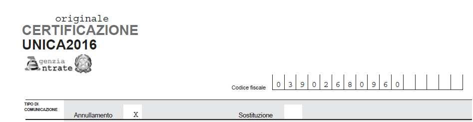 bottone stampate) delle certificazioni annullata/e.