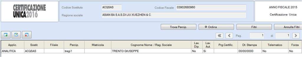 ripristinare lo stato della certificazione da "Trasmesso" a "No".