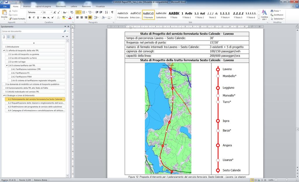 Potenziamento servizio ferroviario passeggeri (aumento relazione ferroviarie FASE 1) TPL: Potenziamento servizio ferroviario passeggeri e riqualificazione delle stazioni tra Sesto e Laveno.