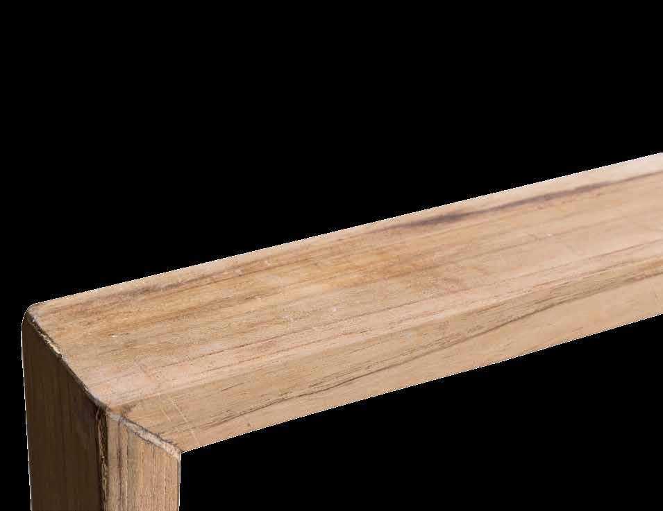 Zen Specchio in legno di teak naturale con profilo a cassetta da