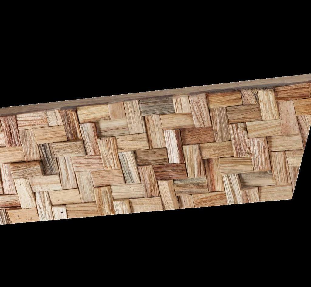 Cross Natural Specchi in legno tropicale, rivestito con un mosaico di