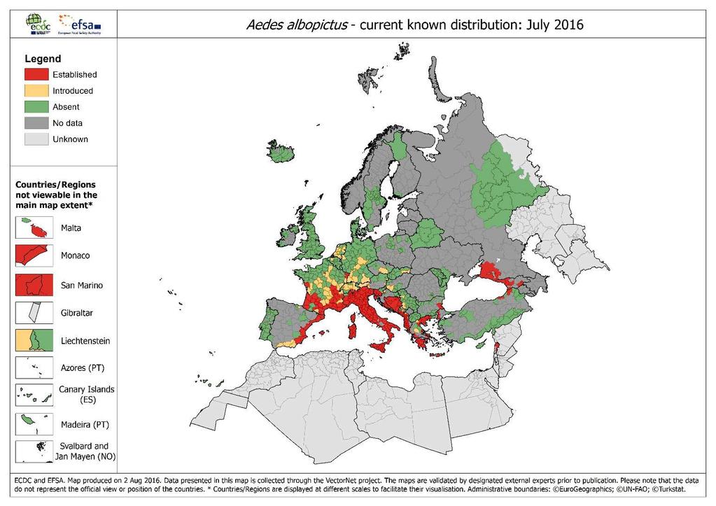 Diffusione di Aedes albopictus (zanzara tigre)