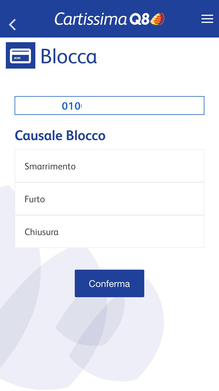 Funzione Blocco Carta visualizzazione Driver