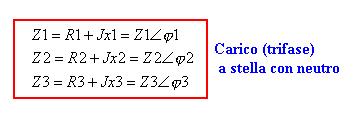 data la terna trifase (1--3) si vogliono calcolare le correnti di linea (1--3-0).
