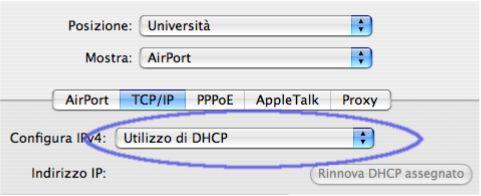 4. Quindi ci spostiamo sul pannello a fianco, relativo al TCP/IP e