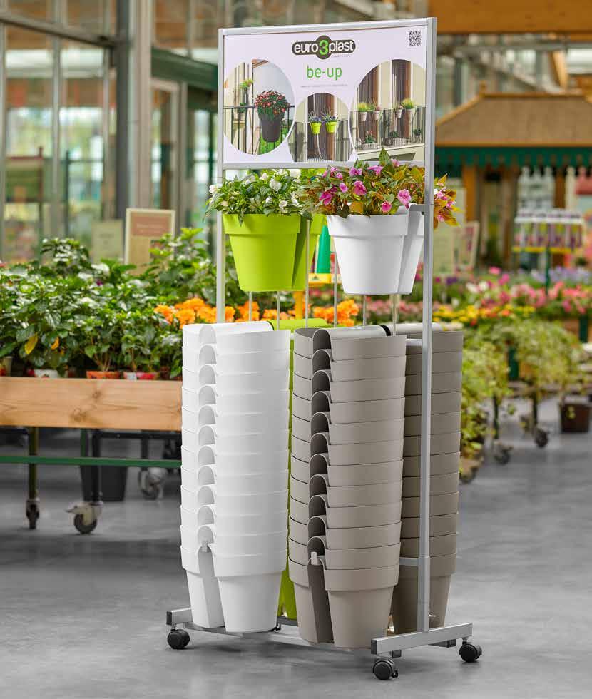 be expe (be up) espositore con ruote frenanti per vasi display with wheels and brakes for pots display ständer mit feststellbaren rollen