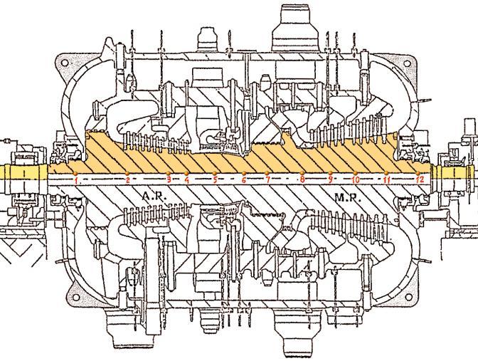 Flessibilità dei cicli combinati: attività di ricerca in RSE modello FEM del rotore di turbina a