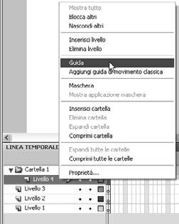 CAPITOLO 06 Per creare un livello guida: 1. Seleziona il livello da convertire in un livello guida. 2.