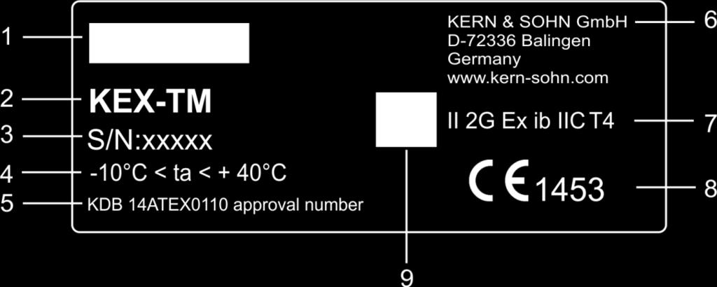 fabbricante 7 Marcatura ATEX o indicazione 8 Marcatura CE con indicazione numero di ente certificante, conformemente