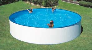 250 5 m /h 184 1/90x80 TENERIFE LANZAROTE Piscina in pannelli in acciaio colore bianco PIscina da 90 cm di altezza, con liner in PVC azzurro 20/100, sistema overlap e scaletta 2x2