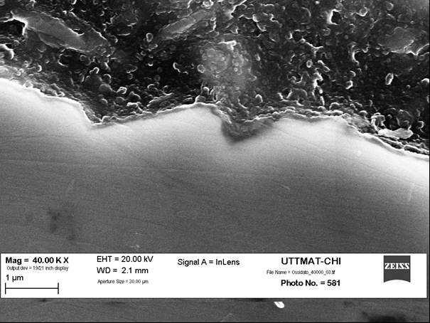 Figura 19 Analisi SEM (40000X) sezione campione