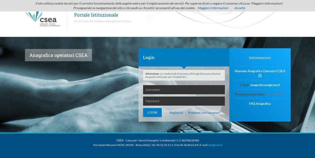 Accesso al sistema L utente tramite la pagina di Login accede al sistema, così