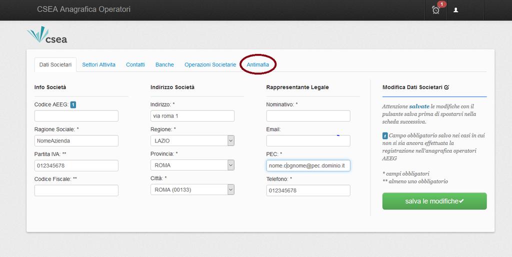 1 - pagina di login di Anagrafica operatori Una volta effettuato l accesso al