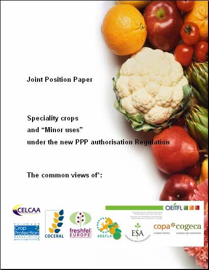 L impegno dell Industria UE UE --Speciality crops and Minor uses Conference 4 Novembre 2009 Concertazione su 4 punti chiave 1.
