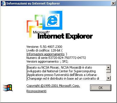 Installazione di Web Client Per controllare la versione di Microsoft Internet Explorer: 1. Aprire Microsoft Internet Explorer. 2. Fare clic su? > Informazioni su Internet Explorer.